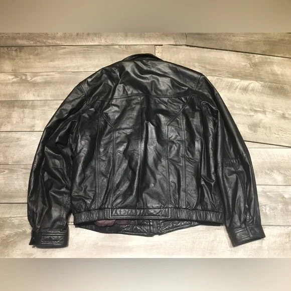Wilsons Leather Flight Black Bomber Men’s Jacket 80’s 90's Vintage Size XLarge - Picture 10 of 12